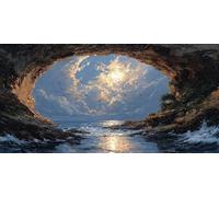 Diamond Painting Mer, Paysage Diamond Painting Adulte Grand Format, DIY Activité Manuelle Adulte, Mosaique Loisir Creatif Crystal Art CréAtifs Peinture, Décorations Murale, Cadeau 80x40cm - SW2511U1