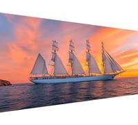 Diamond Painting mer, voilier Diamond Painting Adulte Grand Format 90x180CM, 5D DIY Peinture Diamant Adulte Loisirs Créatifs avec Carré Full Drill Toile pour Halloween Chambre Murale Decoration L1-892