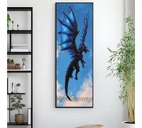 Diamond Painting mignon Broderie Diamant Grand Format 90 X 30 cm, 5D Diamond Painting Dragon Diamant Painting Adulte&Enfant, DIY Mosaïque Peinture Diamant Cristal Art, pour Decoration Murale Salon