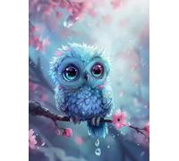 Diamond Painting Mignon Diamond Painting Adulte, 5D Peinture Diamant Hibou Diamond-painting, Activité Manuelle Adulte, DIY Broderie Point de Croix Kit Complet, Décoration Chambre 30x40cm H5-569