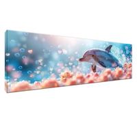 Diamond Painting Mignon Diamond Painting Adulte Dauphin Peinture Diamant Débutants,DIY Canevas Kit Broderie Diamant Complet Kit Point de Croix Cristal Art pour Tableau Decoration Murale 90x30cm G2-413