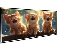 Diamond Painting Mignon Peinture Diamant Adulte, 5D Diamant Painting Chat Broderie Diamants Grand Format 30x60cm, DIY Strass Point de Croix Activité Manuelle pour Décoration Murale, Cadeau J2-465