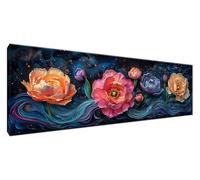 Diamond Painting Moderne Diamond Painting Adulte Fleur Peinture Diamant Débutants, DIY Canevas Kit Broderie Diamant Complet Kit Point de Croix Cristal Art pour Decoration Chambre 120x40 cm G2-395