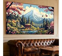 Diamond Painting Mont Fuji Diamond Painting Adulte Grand Format 190x80cm Broderie Diamant Paysage Peinture Diamant kit Complet Cristal Point de Croix Activité Manuelle, Décoration Maison Cadeaux O-95G
