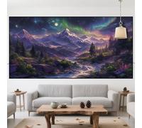 Diamond Painting Montagne Diamond Painting Adulte Grand Format 90x180cm 2025 Nouveau Bricolage 5D Strass Broderie Point de Croix Peinture Diamant Aurore,Loisirs Créatifs Adultes Kit Cadeau QO-381