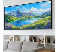 Diamond Painting Montagne Diamond Painting Grand Format 60x180cm, DIY Peinture Diamant Adulte Lac 5D Strass Gemmes Mosaïque Broderie Point de Croix Loisirs Créatif Adultes Décoration Cadeau O-379Y