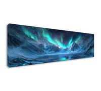 Diamond Painting Montagne Peinture Diamant Adulte Aurore Broderie Diamant Kit Complet, 5D Diamond Painting Grand Format, Bricolage Strass Point de Croix Art pour Decoration Maison 180x60 cm D0-179