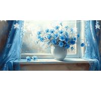 Diamond Painting Moustiquaire De Fenêtre Diamond Painting Adulte Vase Tableau Diamant Enfant, Strass Cristal Peinture Paintings par Numéros Kit Diamant Point de Croix pour Murale Décor 80x160cm G6-788