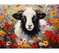 Diamond Painting Mouton Diamond Painting Adulte Grand Format 40x50cm Fleur Broderie Diamant kit Complet, DIY 5D Peinture Diamant Enfant Strass Point de Croix Toile Artisanat, Decoration Maison G-994