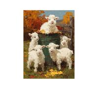 Diamond Painting Mouton Strass Peinture Numero Adulte Ferme Cristal Art Canevas Kit Complet Adulte 80x60cm Couleur Full Drill Kit Broderie Peinture Diamant pour Decoration Maison Cadeau Femme 258-0872