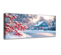 Diamond Painting Neige, Loisirs Créatifs Adultes, 5D DIY Hiver Diamant Painting Kit Complet Débutant, Peinture Diamant Artisanat Strass Paintings Pour Decoration Chambre, Cadeau Femme 20x40cm 0C-531