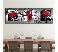 Diamond Painting Noir Rouge Rose, Broderie Diamant Peinture, DIY 5D Diamant Painting Grand Format 40x100cm Canevas Kit Complet Strass Point de Croix Tableau Perle Diamant Art Maison Decor Cadeau