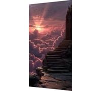 Diamond Painting Nuage Diamond Painting Adulte, Échelle céleste Peinture Diamant Enfant, 5D Cristal Strass Point de Croix Puzzle Broderie Diamant Kit Complet, Tableau Decoration Murale 80x160cm v9-5tb