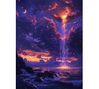 Diamond Painting OcéAn, 5D Diamond Painting Adulte Paysage, DIY Loisirs Créatifs Adultes, Broderie Diamant Artisanat Strass Point de Crx Kits, Peinture Diamant pour Decoration Maison 80X110cm N-5147