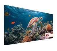 Diamond Painting Océan Diamant Painting Adulte Grand Format 80x30cm 5D Peinture Diamant Tortue DIY Broderie Diamant Kit Complet Cristal Strass Point de Croix Kit Cadeau Femme Decoration Automne S-21
