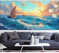 Diamond Painting Océan Diamond Painting 40x70cm Peinture Diamant Adulte Bateau Broderie Diamant Strass Point de Croix Peinture,Bricolage Mosaique Puzzle Artisanat kits,Décoration Maison Gifts LT-334