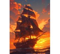 Diamond Painting Océan Diamond Painting Adulte Broderie Diamant Bateau 40x50cm,2025 Peinture Diamant Strass Point de Croix Peinture Numero Activité Manuelle Adulte Débutants pour Cadeau Femme Wjj-331