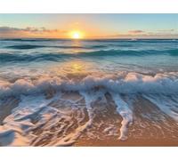 Diamond Painting Océan Diamond Painting Adulte Grand Format 40x50cm Coucher de Soleil Broderie Diamant kit Complet, DIY 5D Peinture Diamant Strass Point de Croix Toile Artisanat, Cadeau Femme G-172