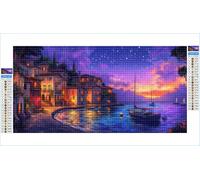 Diamond Painting Océan Diamond Painting Adulte Grand Format 70x140cm Ciel étoilé Broderie Diamant Accessoires Complet, 5D Peinture Diamant Art Crafts Point de Croix Kit, Decoration Maison G1-218