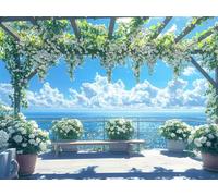 Diamond Painting Océan Diamond Painting Enfant Fleur 5D DIY Mosaique Broderie Diamant Kit Complet, Diamant Artisanat Strass Point de Croix Peinture pour Adultes, Decoration Maison 90x120cm N6-186