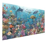 Diamond Painting OcéAn, DIY Diamond Painting Adulte Poisson, 5D Peinture Diamant Activité Manuelle Adulte, Peinture Diamant Enfant Broderie Point de Croix Kits, Decoration Murale, 60x30cm C-4579