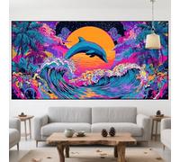 Diamond Painting OceanWaves Diamond Painting Enfant Dauphin Activité Manuelle Adulte Débutant Peinture Diamant,2025 Nouveau DIY 5D Mosaique Broderie Diamant Point de Croix Décor Cadeau 40x80cm QO-420
