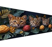 Diamond Painting Ocelot Diamond Painting Adulte Fleurs Kit Broderie Enfant Loisirs CréAtifs Adultes Kit,5D Diy Point Croix Paintings,MosaïQue Pour Maison DéCoration Salon,Cadeau Femme 100x200cm Q1-566