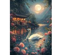 Diamond Painting Oie, Rose Diamond Painting Adulte, 5D DIY Cristal Strass Point de Croix Peinture Sets, Peinture Diamant Kit Complet Enfant, pour comme Cadeau femmes décoratif 100x135cm 0U-633