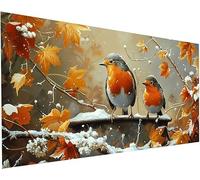 Diamond Painting Oiseau Peinture Diamant Adulte et Enfant DIY loisirs Créatifs Adultes Broderie Diamant kit Complet Feuille Peintures Arts Diamond Painting pour Decoration Chambre 50x100 cm S-683