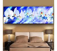 Diamond Painting Orchidée bleue,Broderie Diamant Kit Complet,Peinture Diamant 5D Grand Format pour Adultes,Perle Diamant Broderie pour Enfants,DIY Strass Canevas Artisanat,Décor Maison 50x100cm