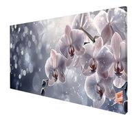 Diamond Painting Orchidée Diamant Painting Rêve Kit 100x40cm Broderie Diamant Grand Format Loisirs Créatifs Adultes 5D DIY Diamond Cristal Point de Croix Kit pour Decoration Maison Cadeau Femme X-11