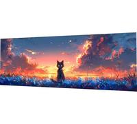 Diamond Painting Orchidée Diamond Painting Adulte XXL 90x30cm, 5D Diamant Painting Chat Broderie Diamant Kit Complet Accessoires, DIY Tableau Diamants Activite Manuelle Adulte, Décoration Murale C2-95