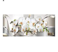 Diamond Painting Orchidee Grand Format 110x50 cm (intérieur 104x44 cm) Peinture Diamant Orchidées Peinture par numéros Orchidées Broderie Diamant Orchidée Mur Décor Kit de Bricolage pour Adultes