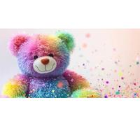 Diamond Painting Ours, 5D Diamant Painting Kit couleur, Peinture Diamant Enfant, DIY Broderie Diamant Grand Format Kit Complet, Diamant Arts Point de Croix Pour La DéCoration Murale 40x80cm W-817