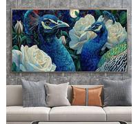 Diamond Painting Paon Diamond Painting Adulte xxl 100x200cm Peinture Diamant Fleur Broderie Diamant Kit Bricolage Manuelle Adulte Broderie Point de Croix Cristal Arts Pour Murale Maison Décor A-U520