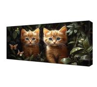 Diamond Painting Papillon Chat DIY Full Drill Diamond Painting Enfant, Large Peinture Diamant Adulte Kit Complet, Broderie Point De Croix Diamant Arts Craft Kit, Décoratio D'intérieur 30x60cm J-161