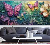 Diamond Painting Papillon Diamond Painting 50x100cm Peinture Diamant Adulte Animal Broderie Diamant Strass Point de Croix Peinture,Bricolage Mosaique Puzzle Artisanat Kits,Décoration Maison Gift QL-33