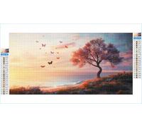 Diamond Painting Papillon Diamond Painting Adulte Grand Format 20x40cm Océan Broderie Diamant Accessoires Complet, 5D Peinture Diamant Art Crafts Point de Croix Peinture Kit, Decoration Maison G1-280