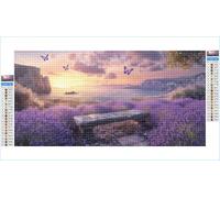 Diamond Painting Papillon Diamond Painting Adulte Grand Format 30x60cm Lavande Broderie Diamant Accessoires Complet, 5D Peinture Diamant Art Crafts Point de Croix Kit, Decoration Maison G1-306