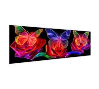 Diamond Painting Papillon Diamond Painting Adulte Grand Format 60x20cm, 5D Peinture Diamant Rose Broderie Diamant Kit Complet, DIY Broderie Point de Croix Paintings, Decoration Murale Cadeau 2Y-671