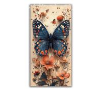 Diamond Painting Papillon Diamond Painting Adulte Rétro Peinture Diamant Adulte, 5D DIY Diamond-painting Strass Point de Croix Kit Creatif Enfant pour Decoration Murale Grande Toile 90x180cm P1-566