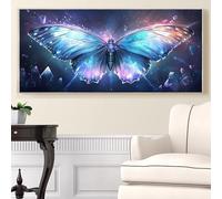 Diamond Painting Papillon Diamond Painting Enfant, Peinture Diamant XXL Rêve Peinture Diamant Adulte 5D Loisirs Créatifs Adultes Cristal Art Set pour Decoration Maison Murale Cadeau, 70x140cm,Model203