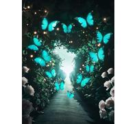 Diamond Painting Papillon DIY Peinture Diamant Adulte,5D Diamond Art Kit Enfants Complet Strass Cristal Point Croix Broderie Peinture canevas pour Cadeau Femme, Murale Décoration 90x120cm Roses Z1-252