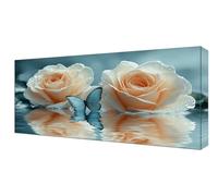 Diamond Painting Papillon Fleur DIY Full Drill Diamond Painting Enfant, Large Peinture Diamant Adulte Kit Complet, Broderie Point De Croix Diamant Arts Craft Kit, Décoratio D'intérieur 40x80cm J-174