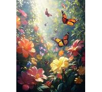 Diamond Painting Papillon, Marguerite Diamond Painting Adulte, 5D DIY Cristal Strass Point de Croix Peinture Sets, Peinture Diamant Kit Complet Enfant, pour Cadeau femmes décoratif 100x135cm 0U-598