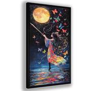 Diamond Painting Papillon Motif 20x40cm Grand Format,Fille Diamond Painting Adulte Activité Manuelle,Broderie Diamant Ronde Cristal Art Strass Point de Croix Peinture pour Decoration Chambre,Y365Z