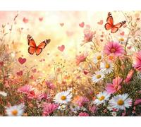 Diamond Painting Papillon Peinture Diamant Adulte Fleur Diamond Painting Kit Complet, 5D Broderie Diamant Canevas Kit, DIY Strass Point de Croix Art pour Decoration Mural, Cadeau Femme 90x70cm E0-40