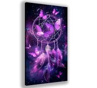 Diamond Painting Papillon Peinture Diamant Attrape-rêves Diamond Painting Adulte Loisirs Créatifs DIY Grand Format Broderie Diamant Complet Kit 20x40cm, Decoration Chambre, Cadeau Femme, Y669Z