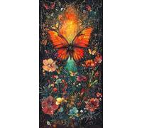 Diamond Painting Papillon, Plante 5D DIY Diamond Painting Adulte Enfant Débutants, Diamond-painting Peinture Diamant Broderie Diamant Strass Point de Croix pour Décoration Murale Maison 50x100cm R-172