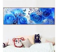 Diamond Painting Papillon rose bleue， Broderie Diamant Peinture, DIY 5D Diamant Painting Grand Format 50x100cm Canevas Kit Complet Strass Point de Croix Tableau Perle Diamant Art Maison Decor Cadeau